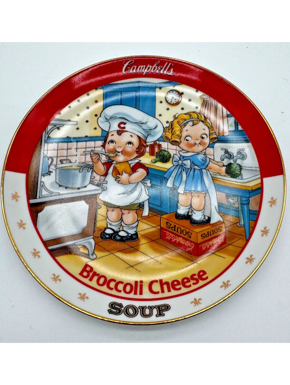 Danbury Mint Campbell's 1994 Broccoli Cheese Soup Collectors Plate 90s Nostalgia